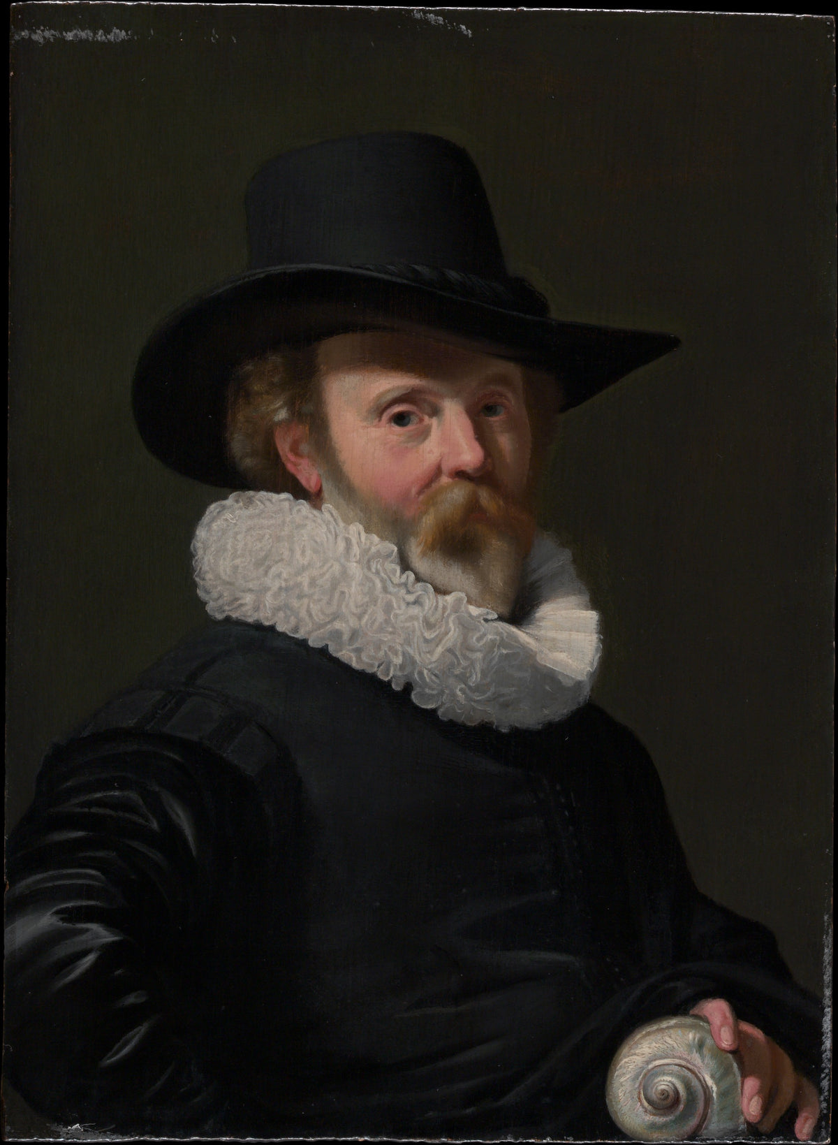 Portrait of a Man with a Shell by Thomas de Keyser - Classic Art canvas print