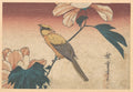 Hibiscus Mutabilis and Jay by Utagawa Hiroshige - Ukiyo-e canvas print