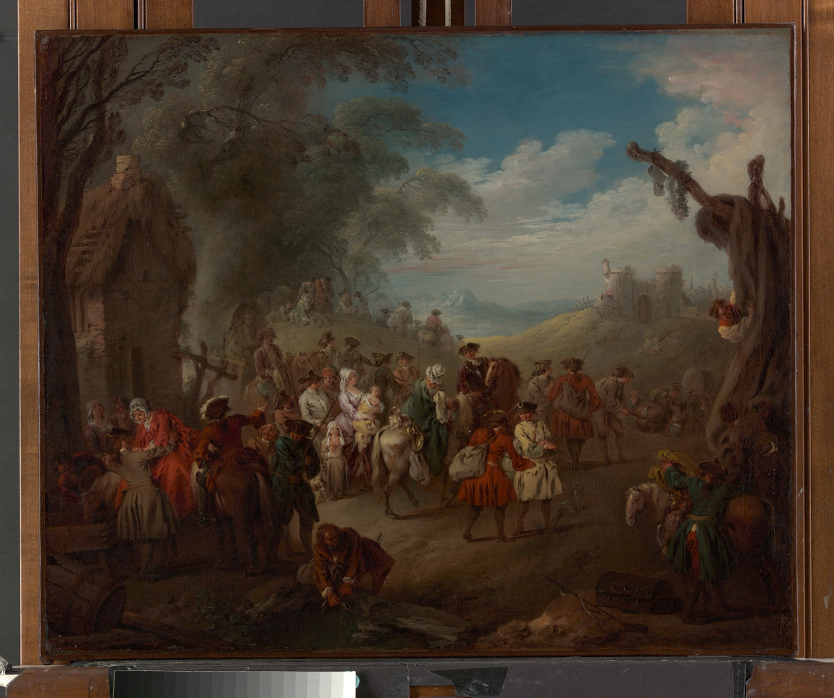 Troops on the March by Jean-Baptiste Joseph Pater - Oil Painting canvas print