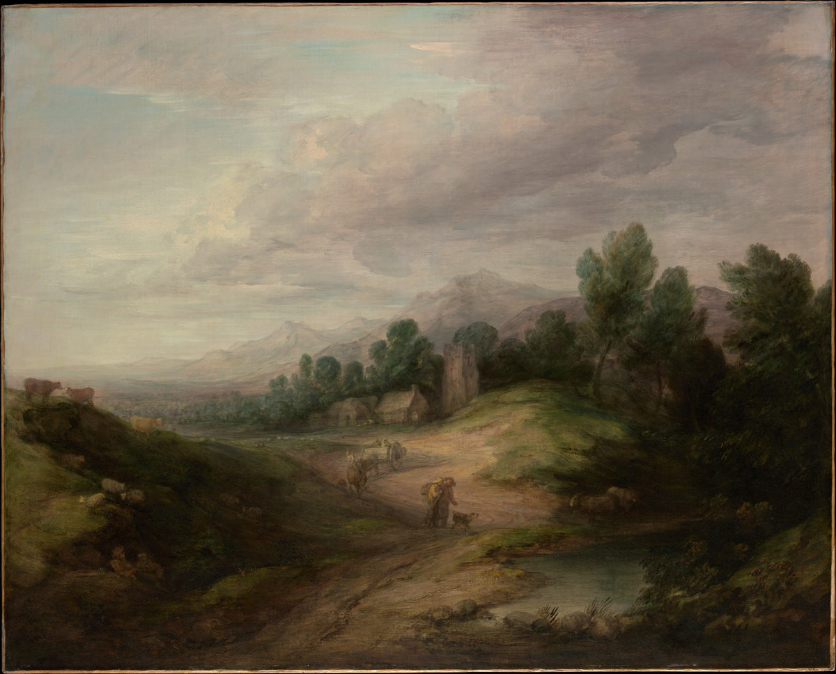 Wooded Upland Landscape by Thomas Gainsborough - Oil Painting canvas print