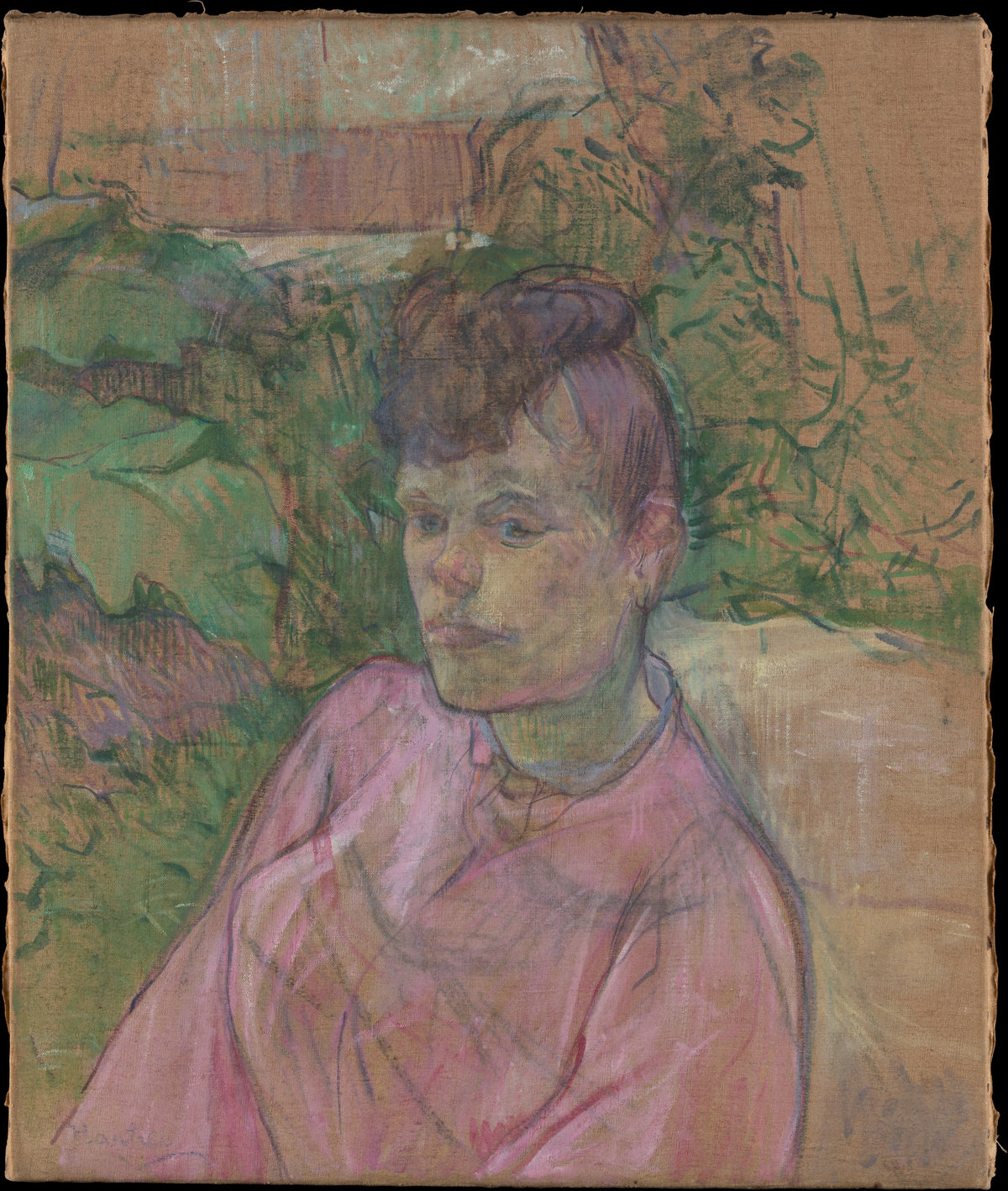 Woman in the Garden of Monsieur Forest by Henri de Toulouse-Lautrec - Post-Impressionist canvas print