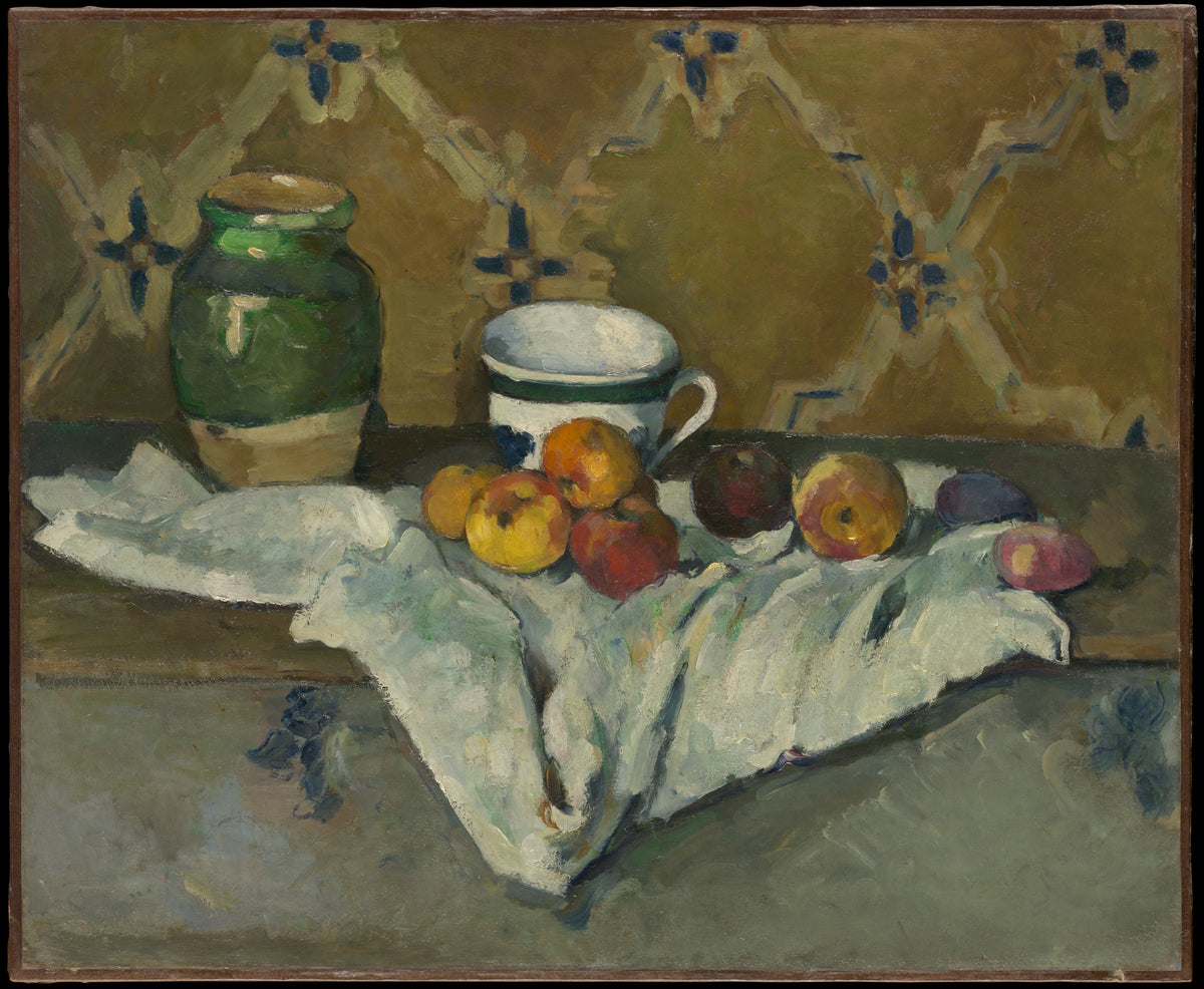 Still Life with Jar, Cup, and Apples by Paul Cézanne - Oil Painting canvas print