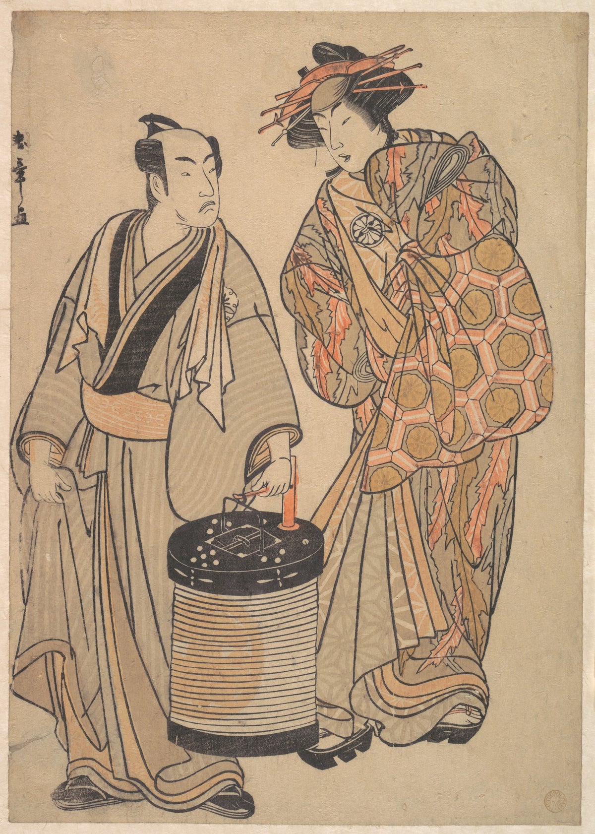 The Third Segawa Kikunojo as an Oiran by Katsukawa Shunshō　勝川春章 - Ukiyo-e canvas print