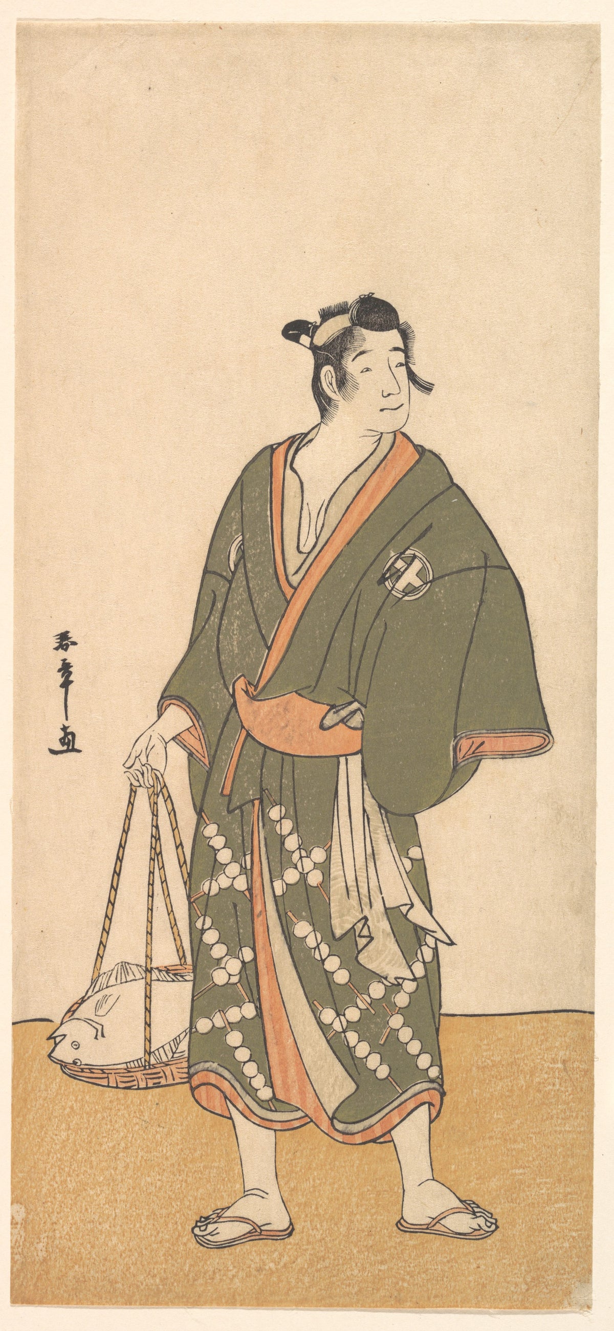 The Actor Otani Hiroemon III as a Fish Peddler by Katsukawa Shunshō　勝川春章 - Ukiyo-e canvas print