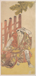 The Fourth Matsumoto Koshiro as an Outlaw Looking at a Wooden Ninsogaki by Katsukawa Shunshō　勝川春章 - Ukiyo-e canvas print