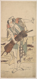 Arashi Sangoro as a Ronin Samurai Standing on the Bank by Katsukawa Shunshō　勝川春章 - Ukiyo-e canvas print