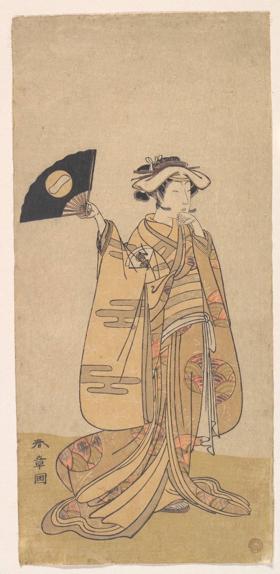 Onoe Tamizo as a Woman Standing, Facing to the Right by Katsukawa Shunshō　勝川春章 - Ukiyo-e canvas print
