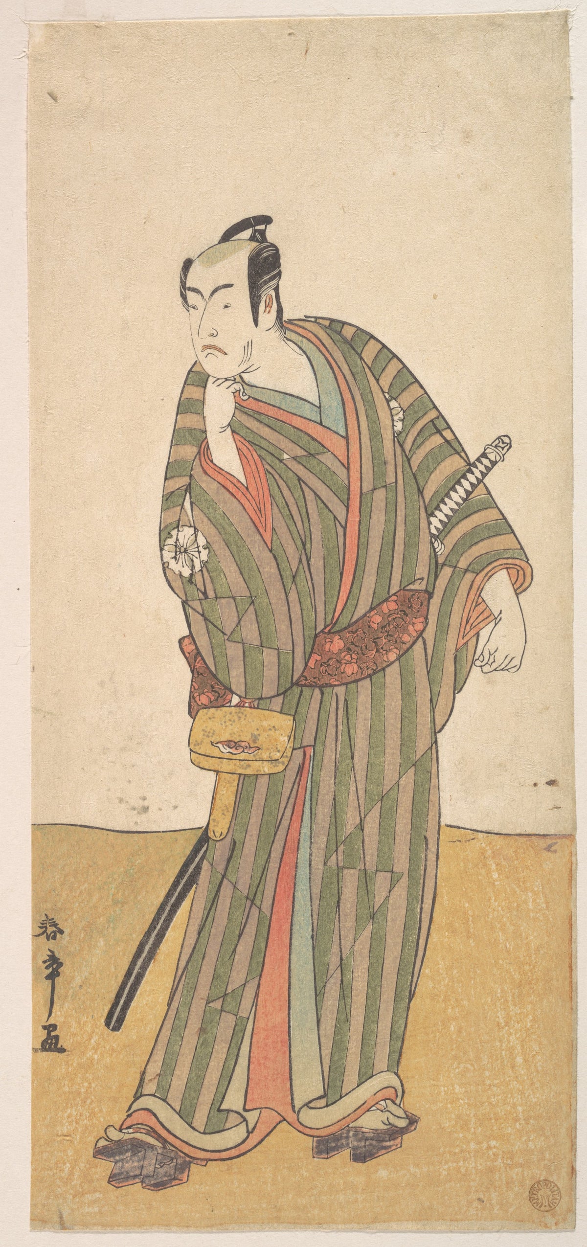 The Fourth Matsumoto Koshiro as an Otokodate Standing by Katsukawa Shunshō　勝川春章 - Ukiyo-e canvas print