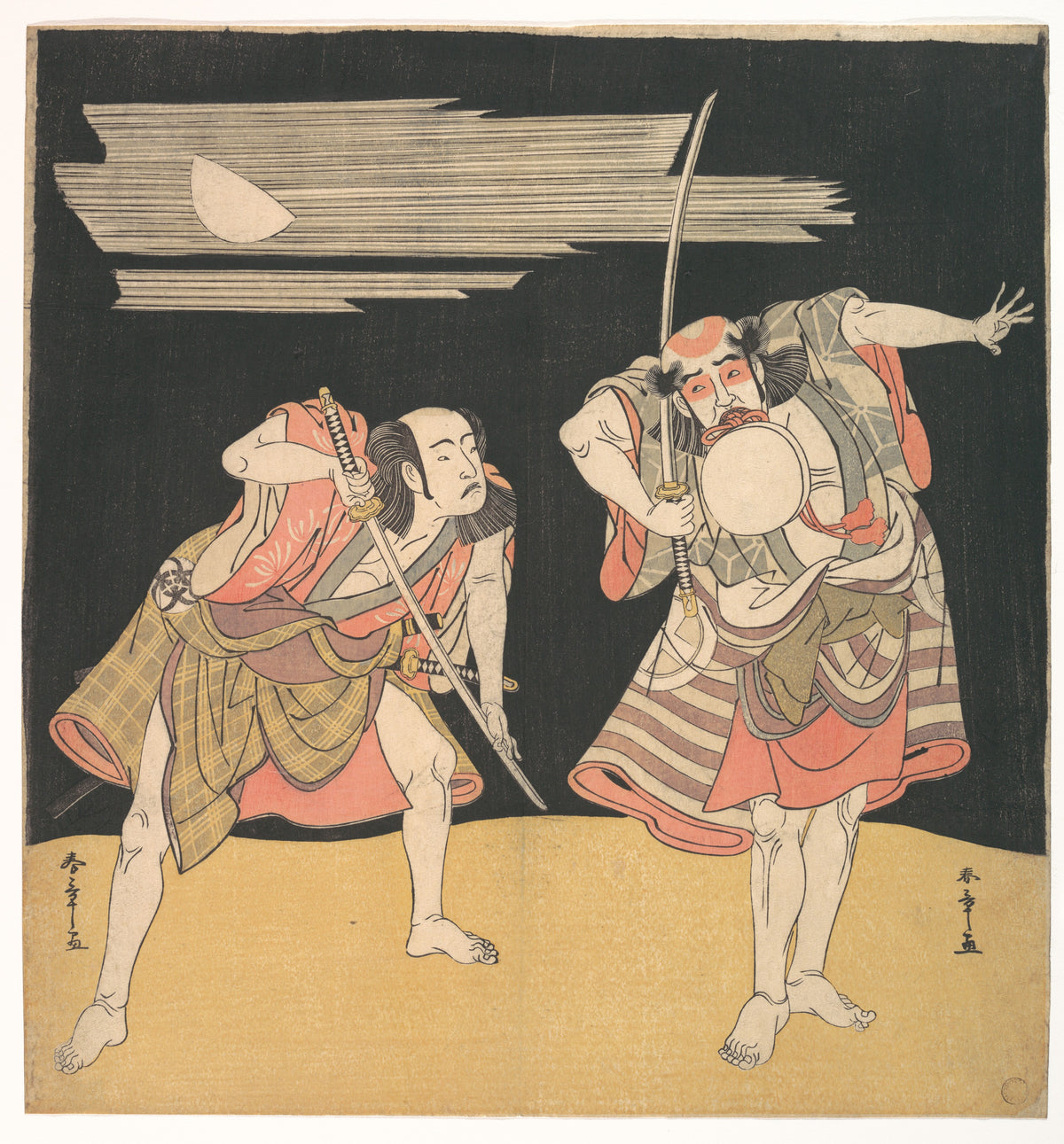 The Actors Otani Tomoemon I and Bando Mitsugoro I by Katsukawa Shunshō　勝川春章 - Ukiyo-e canvas print