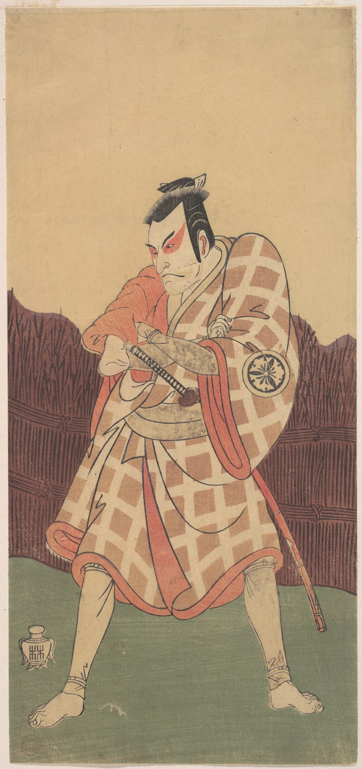 The Third Matsumoto Koshiro in the Role of Matsuomaru in Sugawara by Katsukawa Shunshō　勝川春章 - Ukiyo-e canvas print