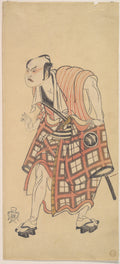 The Second Nakajima Mihoemon as a Man Standing with Head Bent Forward by Katsukawa Shunshō　勝川春章 - Ukiyo-e canvas print
