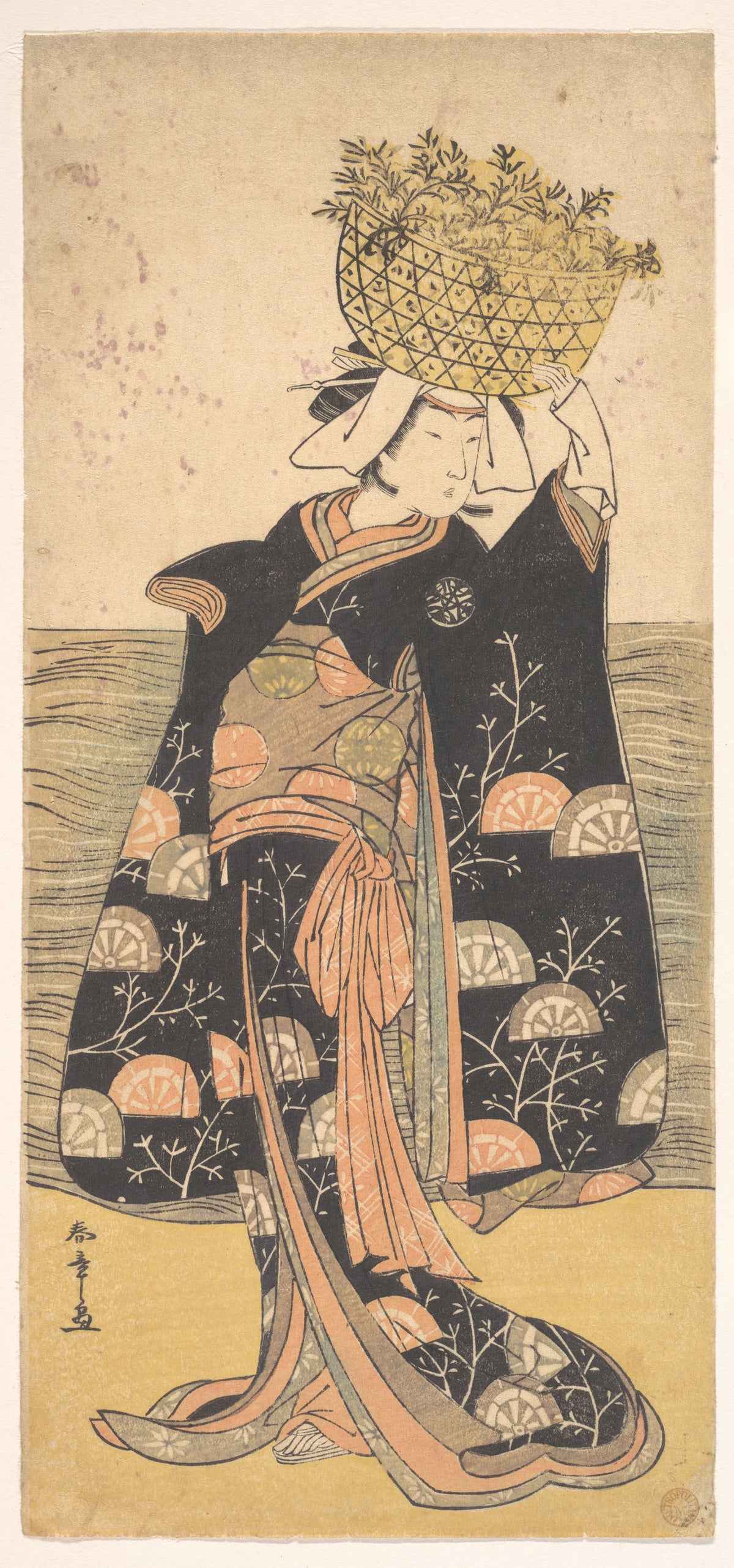 The First Nakamura Nakazo in the Role of the Ghost of Shiragiku by Katsukawa Shunshō　勝川春章 - Ukiyo-e canvas print