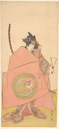 The Actor Segawa Kikunoj III as Wappa no Kiku in a Womans Asahina Armor Pulling Asahina no kusazuri-biki Scene by Katsukawa Shunshō　勝川春章 - Ukiyo-e canvas print