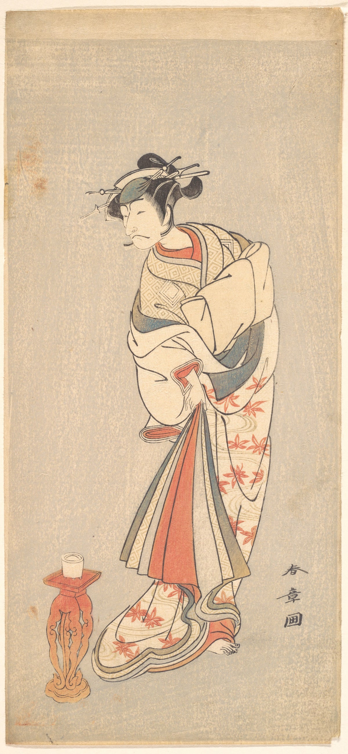 The Actor Ichikawa Danjuro V in the Role of a Woman by Katsukawa Shunshō　勝川春章 - Ukiyo-e canvas print