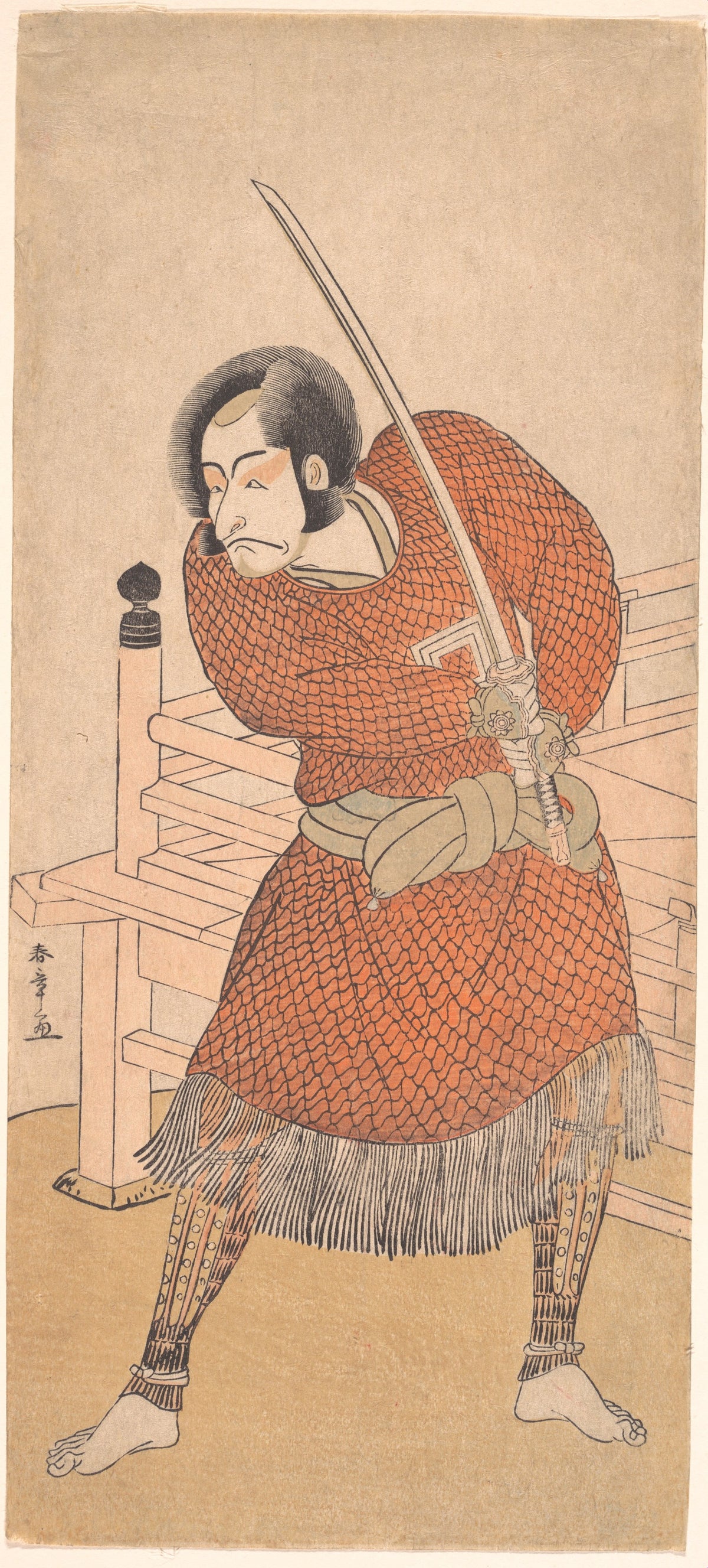 Danjuro V, in chain-mail by Katsukawa Shunshō　勝川春章 - Ukiyo-e canvas print