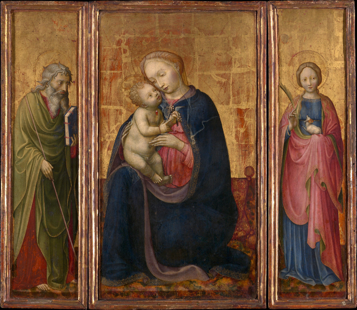 Madonna and Child with Saints Philip and Agnes by Donato de' Bardi - Tempera canvas print