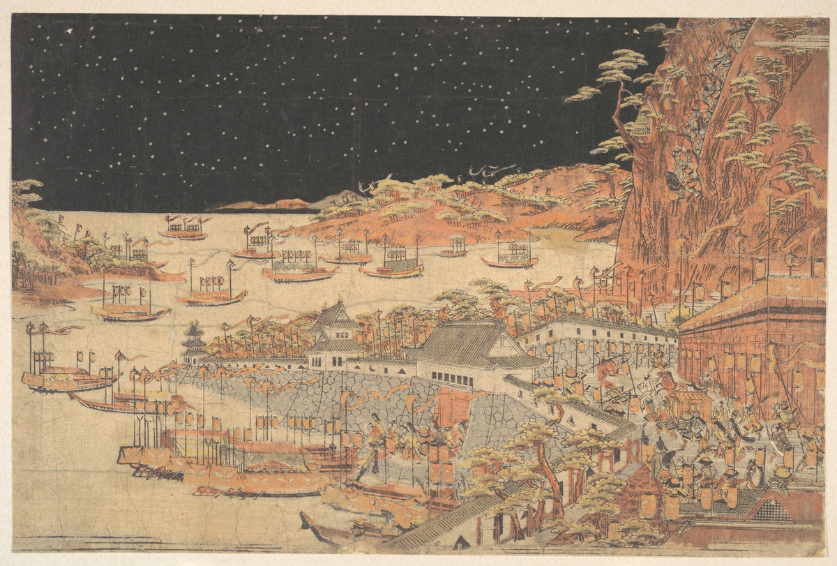 Battle of Ichinotani, March 21, 1184 by Utagawa Toyoharu - Ukiyo-e canvas print