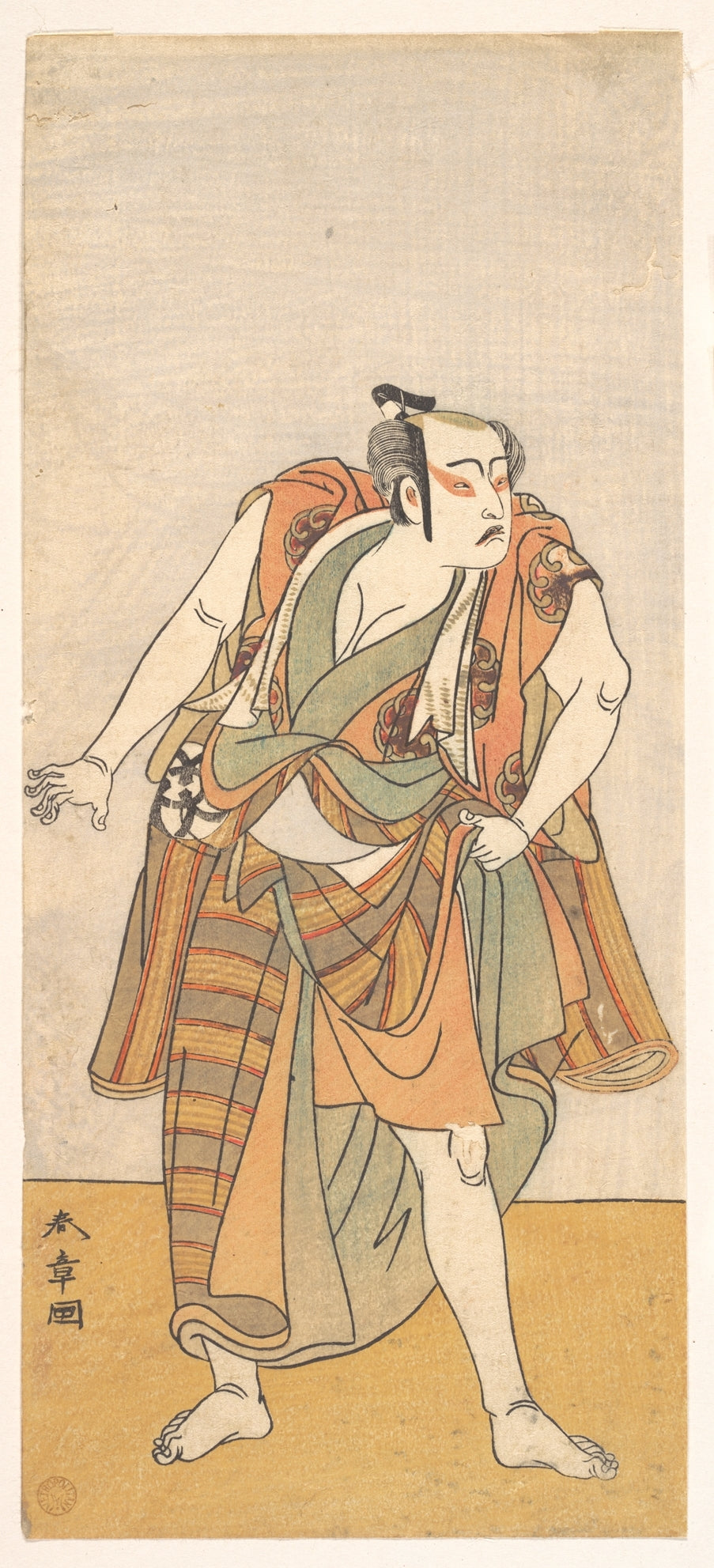 The First Bando Mitsugoro as an Unarmed Man by Katsukawa Shunshō　勝川春章 - Ukiyo-e canvas print