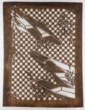 Stencil with Pattern of Boats and Reeds on a Checked Background by  - Classic Art canvas print