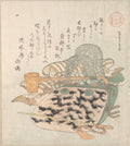 Saddle, Horse-Dipper and Other Harness by Kubo Shunman - Ukiyo-e canvas print