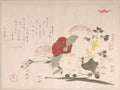 Spring Rain Collection Harusame sh, vol. 2 Cut Flowers Clematis, Bush Clover, Iris, Camellia, and Azalea by Kubo Shunman - Ukiyo-e canvas print