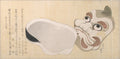 Masks of Oni Demon and Uzume Goddess of Good Fortune by Katsushika Hokusai - Ukiyo-e canvas print