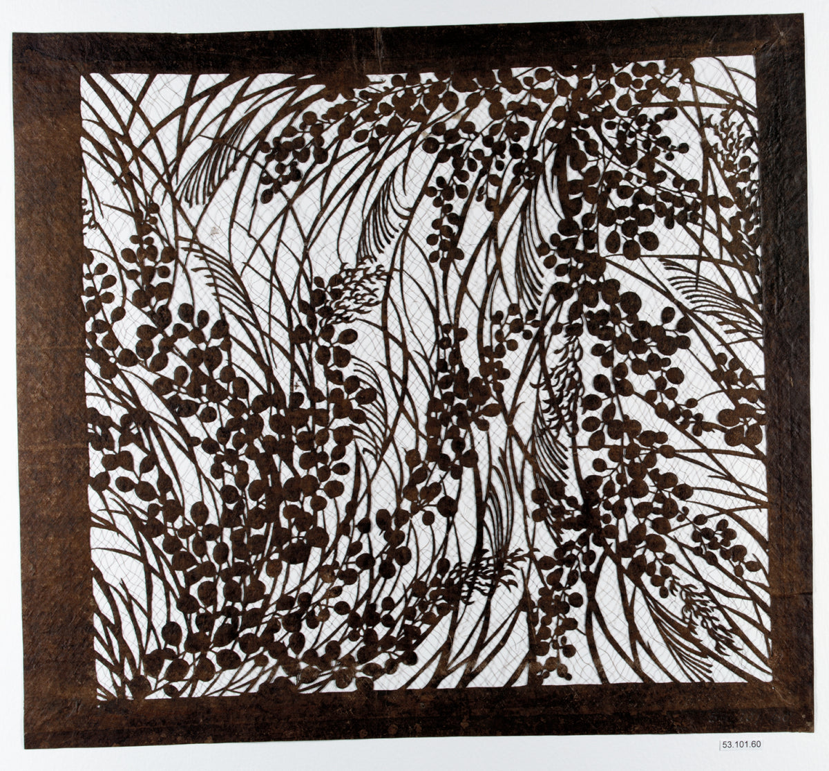 Stencil with Sutumn Grasses by  - Classic Art canvas print
