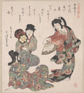 Three Girls Singing and Dancing by Kubo Shunman - Ukiyo-e canvas print