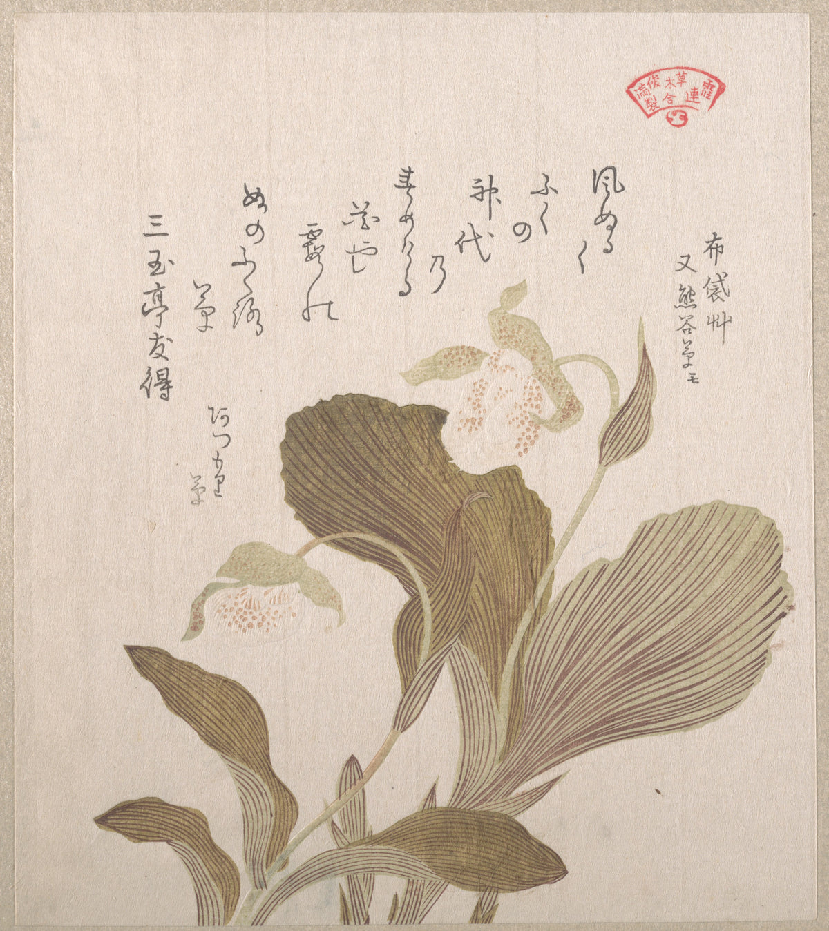Hotei Flowers by Kubo Shunman - Ukiyo-e canvas print