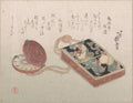 Dran Square Leather Box Used as an Inr with a Watch as a Netsuke
From the Spring Rain Collection Harusame sh, vol. 3 by Hokusen Taigaku - Ukiyo-e canvas print