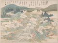 Flowering Cherry Trees Along the Yoshino River by Katsushika Hokusai - Ukiyo-e canvas print