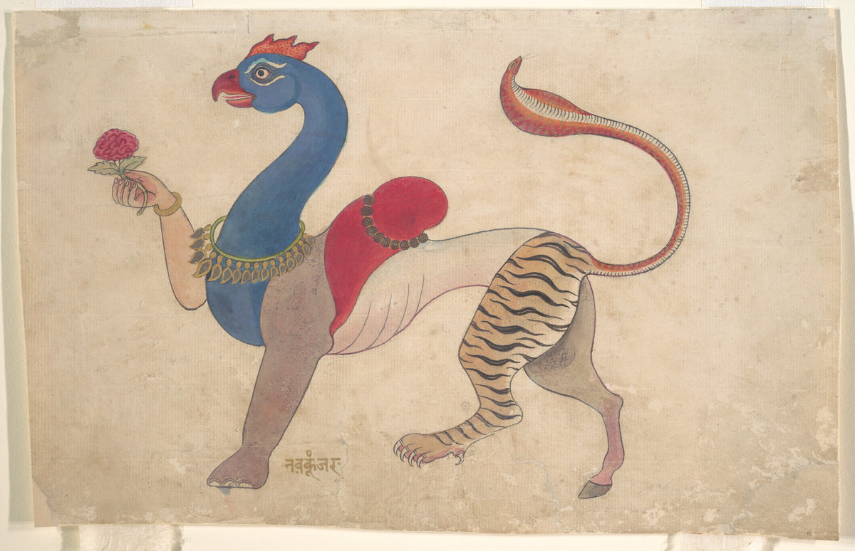 Navagunjara, a Universal Form of Krishna by  - Watercolor canvas print