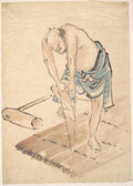 Man on a Raft by Katsushika Hokusai - Ukiyo-e canvas print