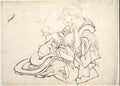 A Woman and Baby by Katsushika Hokusai - Ukiyo-e canvas print