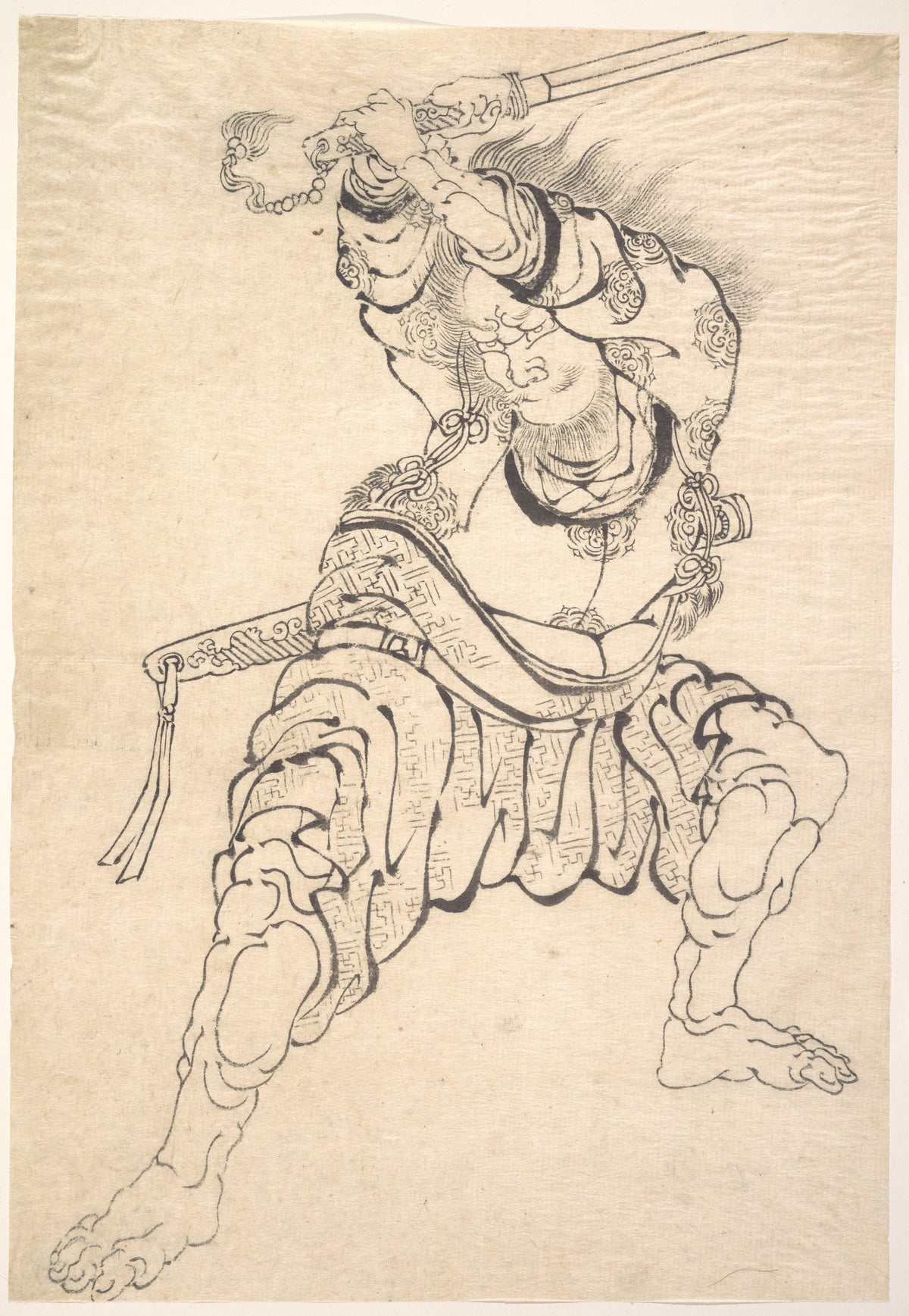 A Warrior by Katsushika Hokusai - Ukiyo-e canvas print