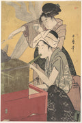 In the Kitchen by Kitagawa Utamaro - Ukiyo-e canvas print
