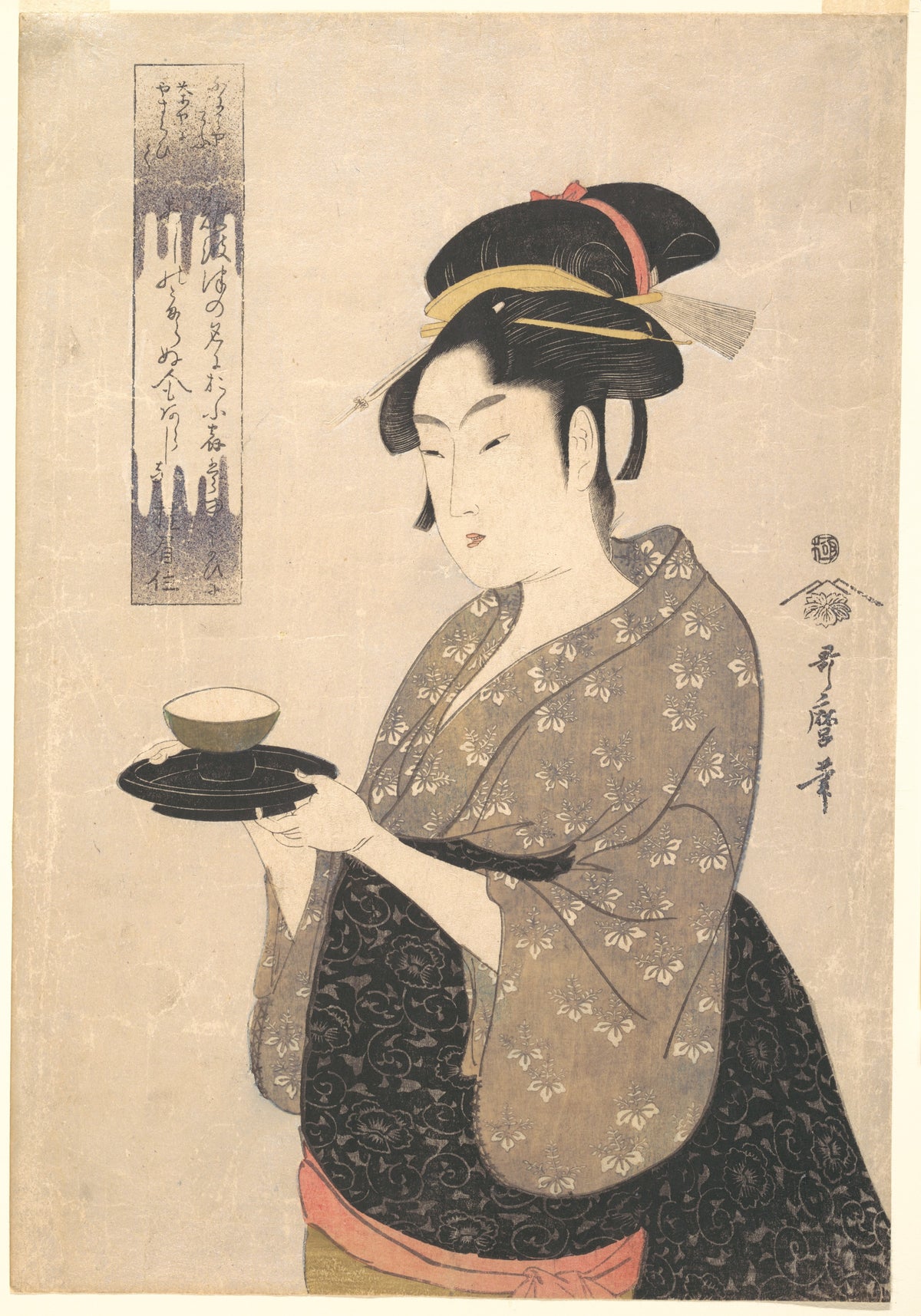 Okita of the Naniwaya Teahouse by Kitagawa Utamaro - Ukiyo-e canvas print
