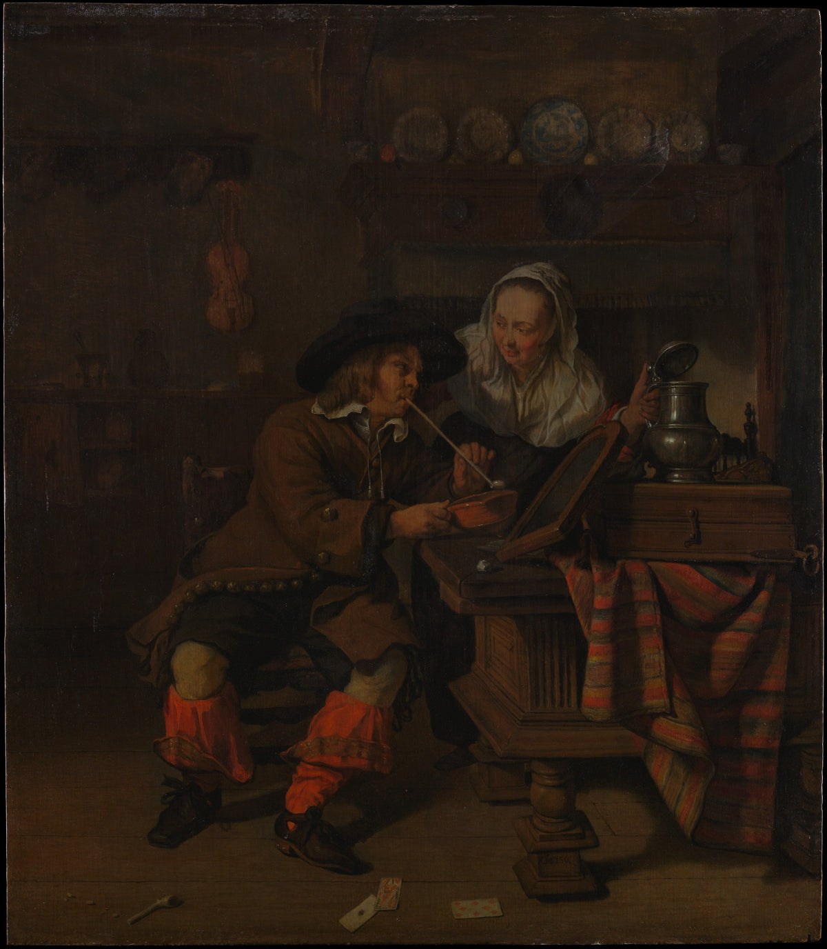 Tavern Scene by Gabriël Metsu - Classic Art canvas print
