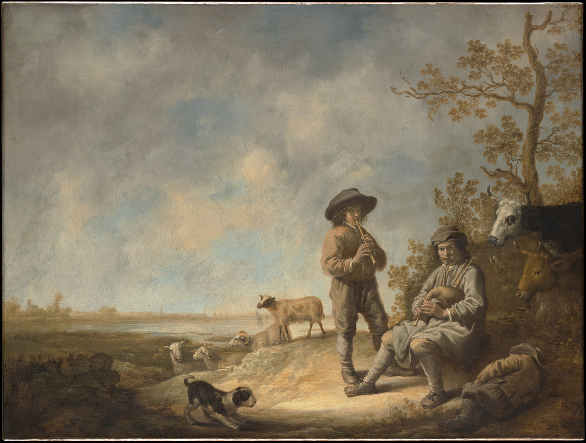 Piping Shepherds by Aelbert Cuyp - Oil Painting canvas print