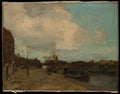 Canal Side by Jacob Maris - Oil Painting canvas print