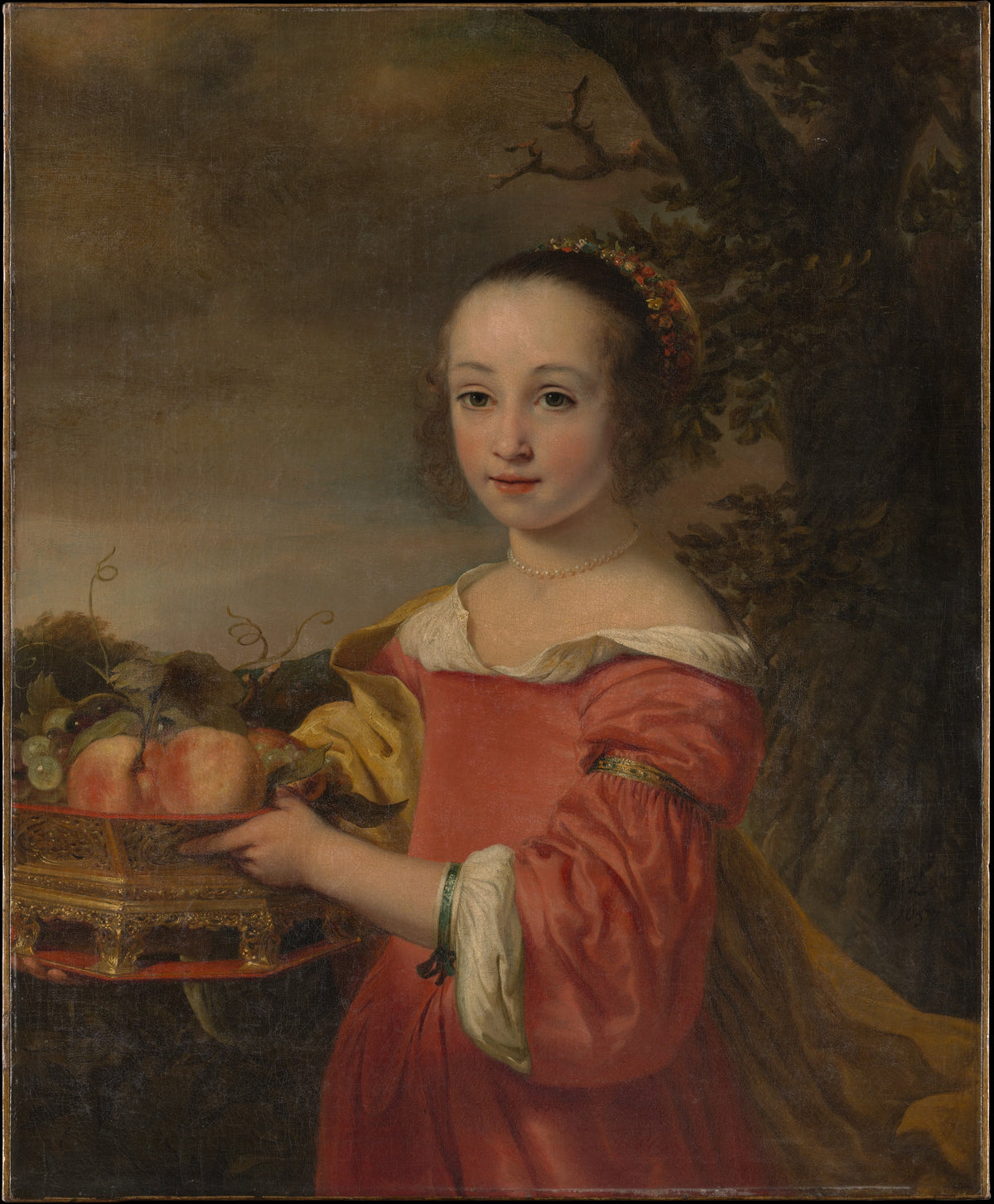 Petronella Elias 16481667 with a Basket of Fruit by Ferdinand Bol - Oil Painting canvas print