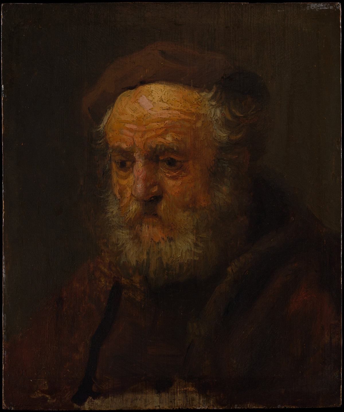 Study Head of an Old Man by Rembrandt - Baroque canvas print