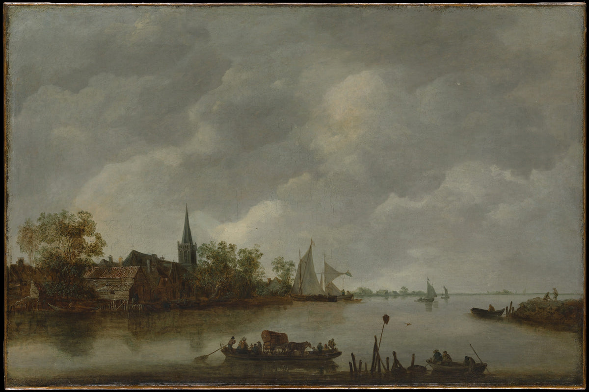 River View with a Village Church by Jan van Goyen - Oil Painting canvas print