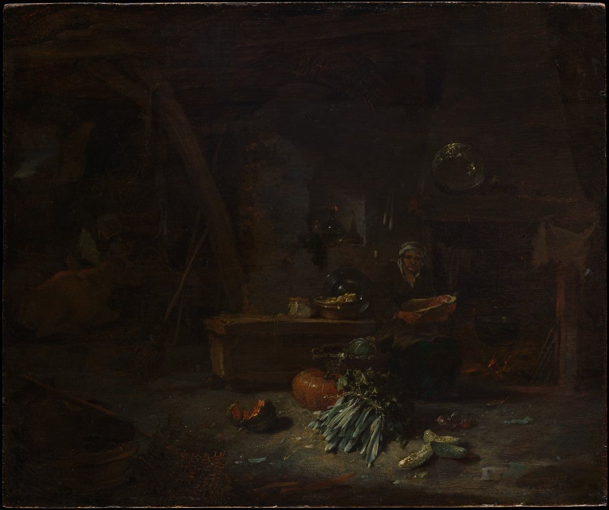 Interior of a Kitchen by Willem Kalf - Classic Art canvas print