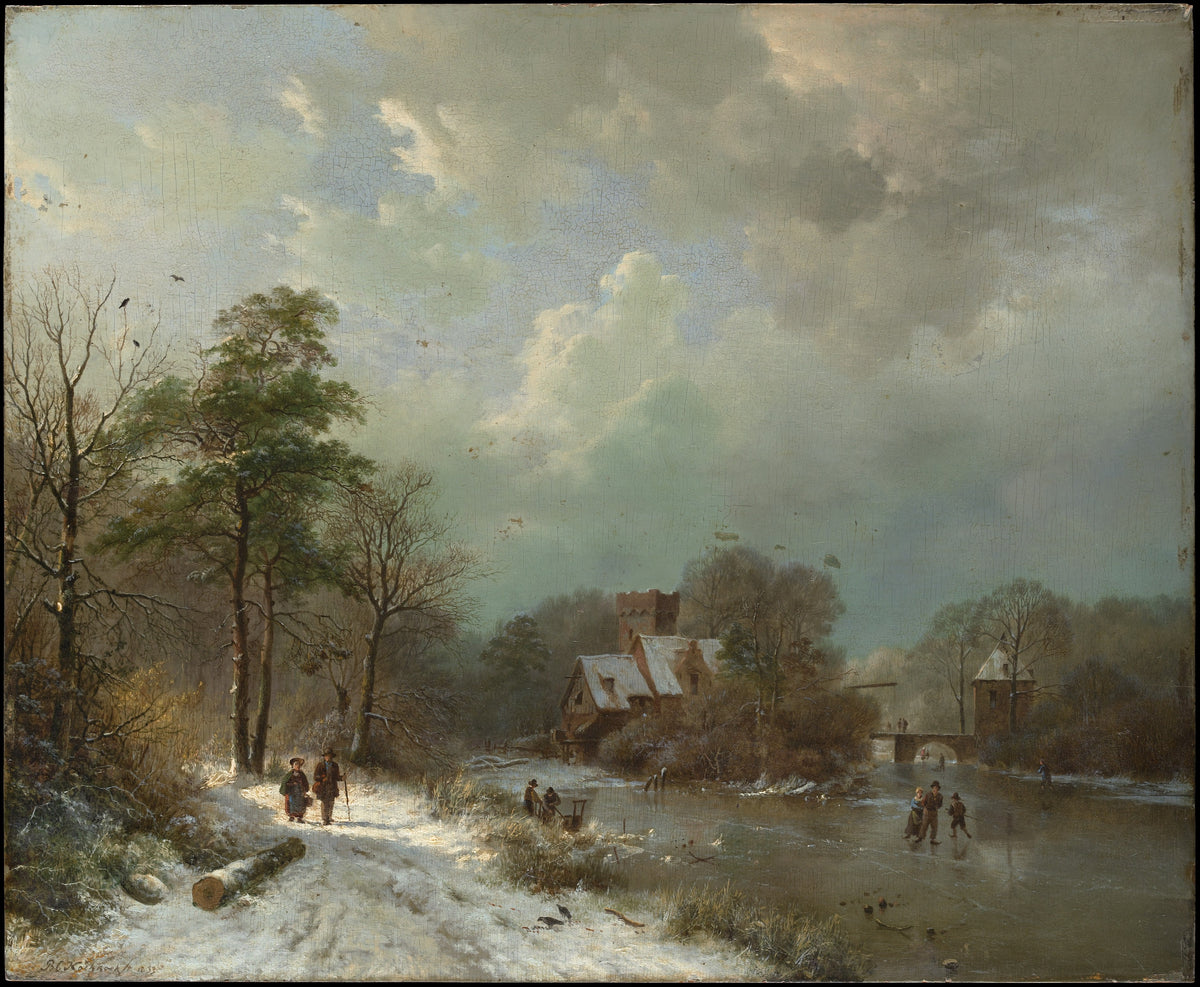 Winter Landscape, Holland by Barend Cornelis Koekkoek - Classic Art canvas print