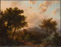 Sunset on the Rhine by Barend Cornelis Koekkoek - Oil Painting canvas print