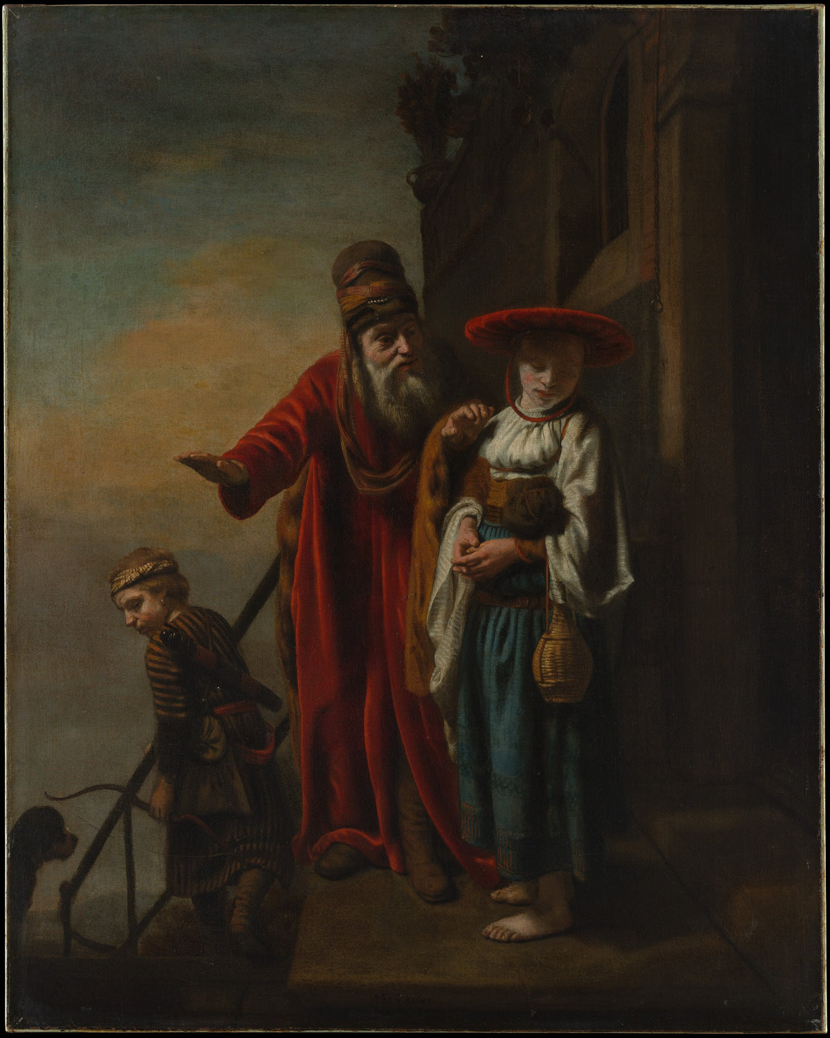 Abraham Dismissing Hagar and Ishmael by Nicolaes Maes - Oil Painting canvas print