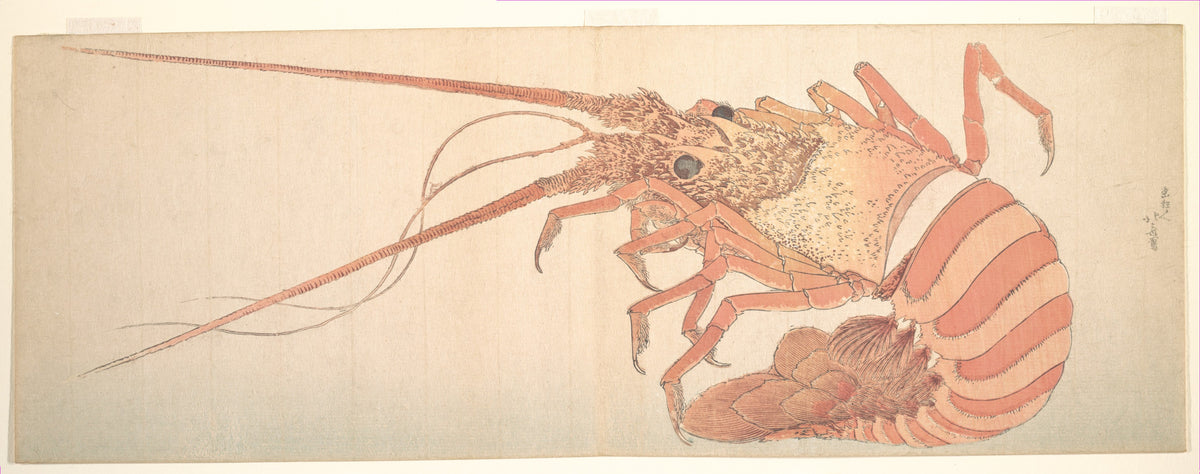 Large Lobster by Katsushika Hokusai - Ukiyo-e canvas print