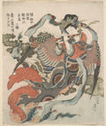 Mystical Bird Karybinga by Katsushika Hokusai - Ukiyo-e canvas print