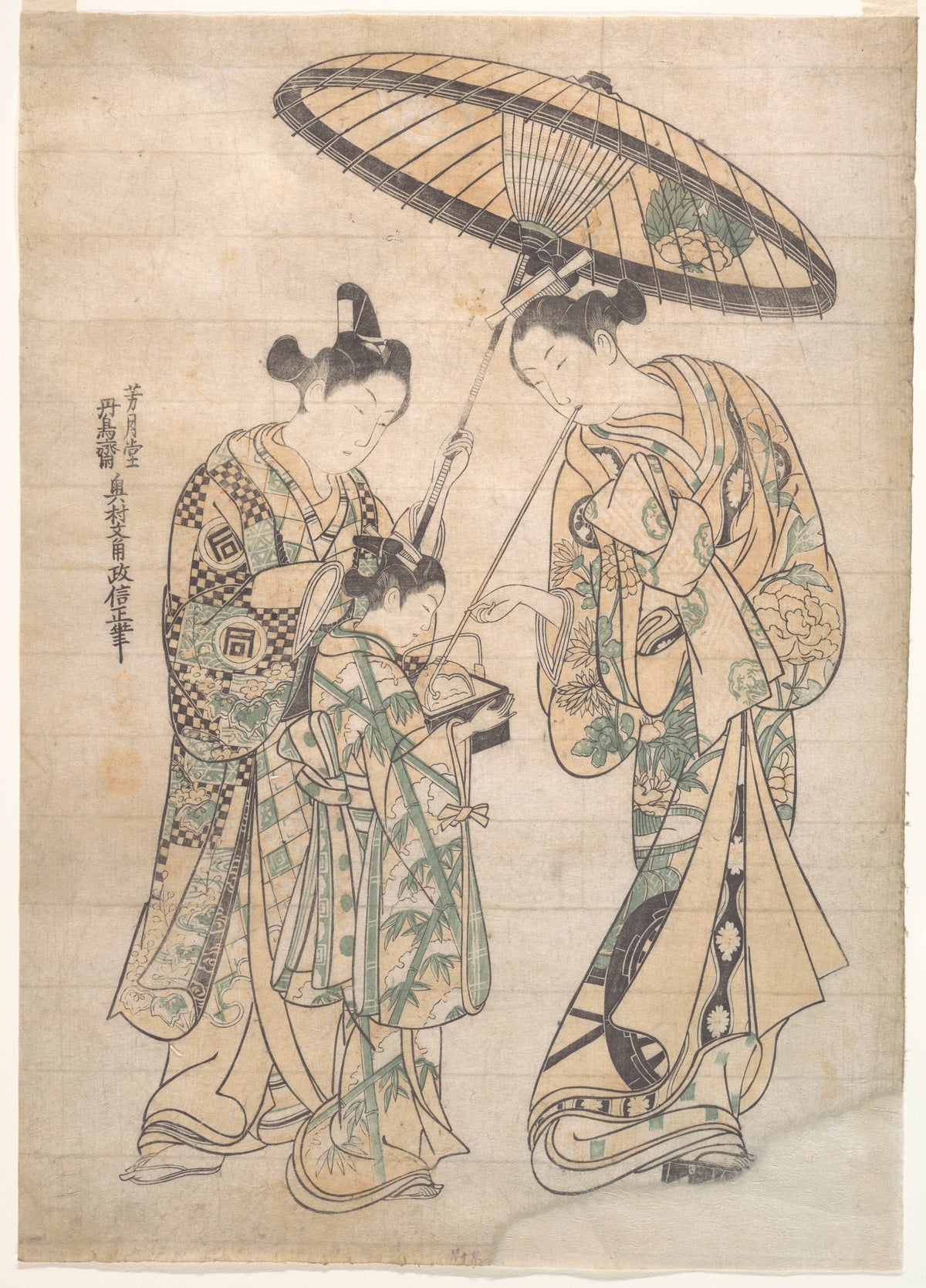 Two Figures by Okumura Masanobu - Ukiyo-e canvas print